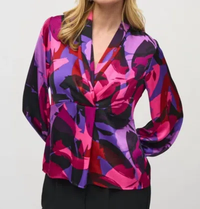Joseph Ribkoff Multi Silk Long Sleeve In Black Multi