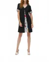 Joseph Ribkoff Newspaper Print Cocoon Dress In Black/ Multi In Black