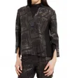 Joseph Ribkoff Notched Collar A-line Jacket In Black/gold In Green
