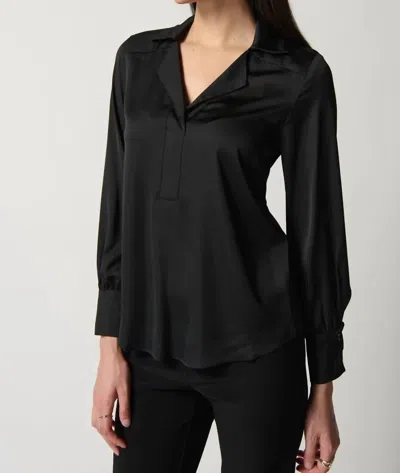 Joseph Ribkoff Notched Collar Top In Black