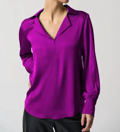 Joseph Ribkoff Notched Collar Top In Opulence In Multi