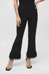 Joseph Ribkoff Silky Knit And Novelty Flared Pants In Black In Black