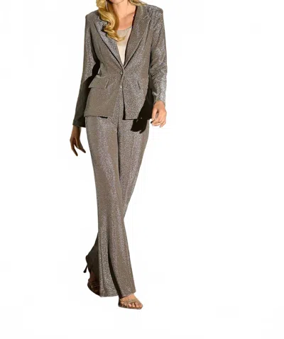 Joseph Ribkoff Novelty Knit Flared Pull-on Pants In Taupe In Gray