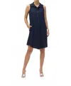 Joseph Ribkoff Button-down Sleeveless Shirt Dress In Midnight Blue In Multi