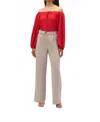 Joseph Ribkoff Off-shoulder Eggshell Flared Top In Radiant Red In Multi