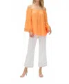 Joseph Ribkoff Embroidered Off The Shoulder Pullover In Apricot In Orange