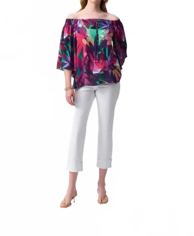 Joseph Ribkoff Off Shoulder Print Top In Pink