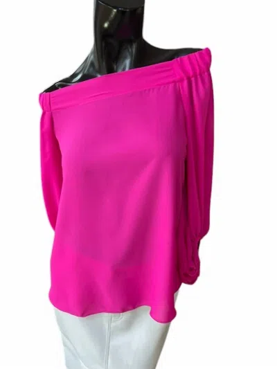 Joseph Ribkoff Off Shoulder Top In Ultra Pink In Orange