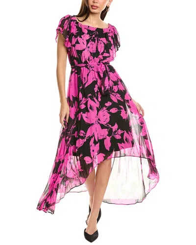 Joseph Ribkoff Floral Off-shoulder Maxi Dress In Purple