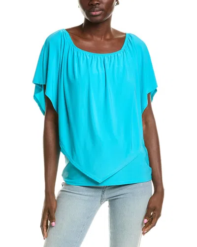 Joseph Ribkoff Off-the-shoulder Overlay Top In Blue