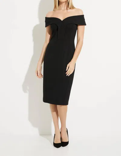Joseph Ribkoff Off The Shoulder Shift Dress In Black