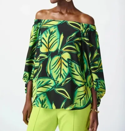 Joseph Ribkoff Off The Shoulder Top In Lime Green