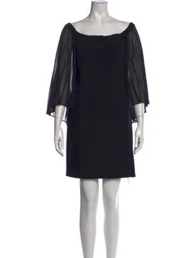 Pre-owned Joseph Ribkoff Off-the-shoulder Mini Dress In Black