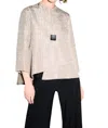 Joseph Ribkoff One Button Jacquard Jacket In Latte In Multi