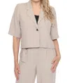 Joseph Ribkoff One-button Short Blazer Jacket In Dune In Pink