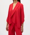 Joseph Ribkoff Open Front Flared Blazer Jacket In Radiant Red In Red