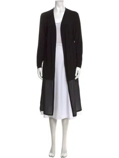 Pre-owned Joseph Ribkoff Open Front Long Sleeve Top In Black