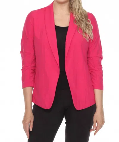 Joseph Ribkoff Open Front Nylon Blazer Jacket In Geranium In Multi
