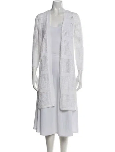 Pre-owned Joseph Ribkoff Open Front Sweater In White