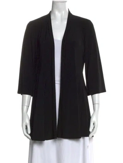 Pre-owned Joseph Ribkoff Open Front Three-quarter Sleeve Top W/ Tags In Black