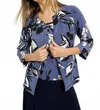 Joseph Ribkoff Open Front Top Layer And Solid Camisole Set In Blue Multi In Multi