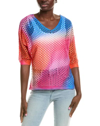 Joseph Ribkoff Open Knit Top In Red