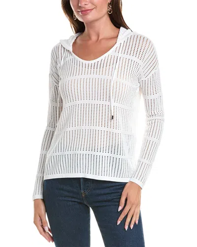 Joseph Ribkoff Open Stitch Hooded Sweater In White