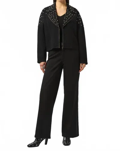 Joseph Ribkoff Oto-style Stretch Denim Studded Jacket In Black