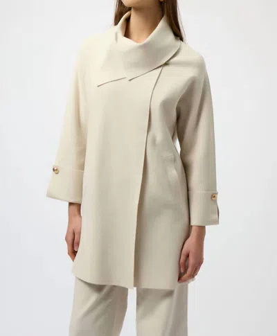 Joseph Ribkoff Overlap Collar Jacket In Birch In Neutral