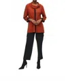 Joseph Ribkoff Oversized Marled Cowl Sweater In Lava (orange)/black In Brown