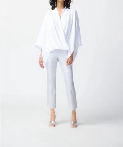 Joseph Ribkoff Oversized Wrap Front Blouse In White