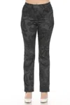Joseph Ribkoff Paisley Brocade Bootcut Pant In Grey/black In Black