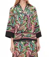 Joseph Ribkoff Patterned Three-quarter-sleeve Top In Multi