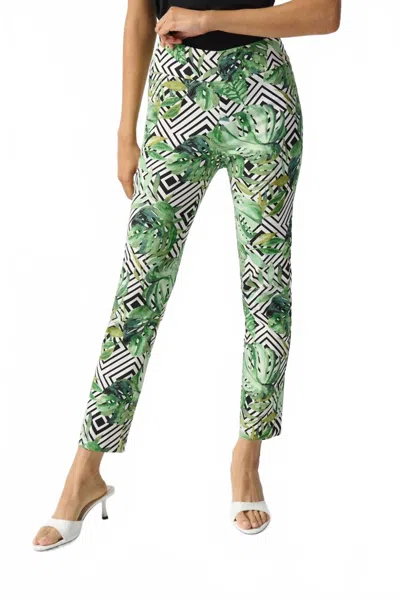 Joseph Ribkoff Palm Leaves Pants In Green
