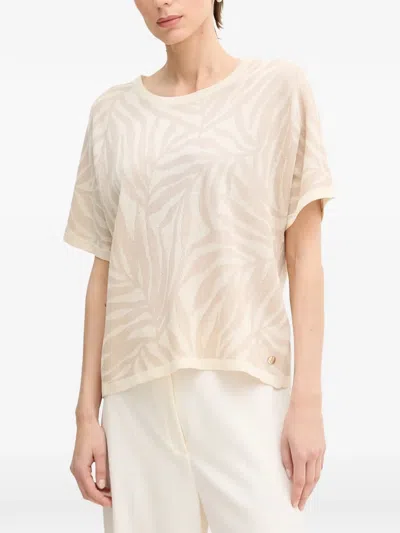 Joseph Ribkoff Palm-leaf Top In Neutral