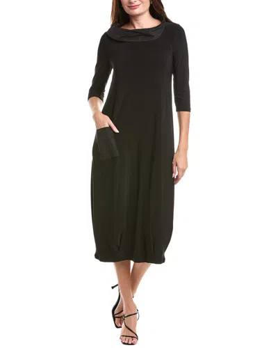 Joseph Ribkoff Paneled Cowl Neck Midi Dress In Green