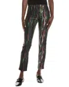 Joseph Ribkoff Abstract Print Classic Pant In Black Multi In Green