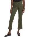Joseph Ribkoff Embellished Fringe Cuff Cropped Jean In Iguana Denim In Green