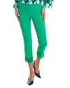 Joseph Ribkoff Embroidered Cutout Cuff Cropped Pant In Island Green In Green