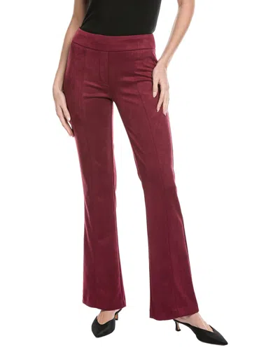 Joseph Ribkoff Faux Suede Flare Pant In Merlot In Red