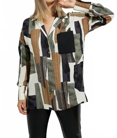 Joseph Ribkoff Patch Print Blouse In Multi