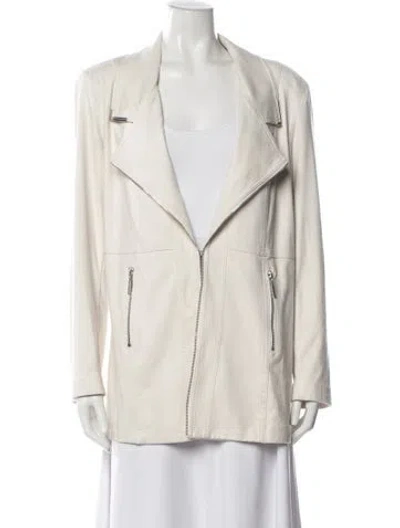 Pre-owned Joseph Ribkoff Patterned Biker Jacket In Neutrals