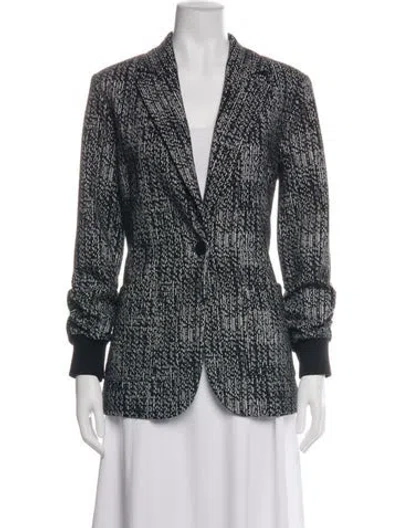 Pre-owned Joseph Ribkoff Patterned Blazer In Black