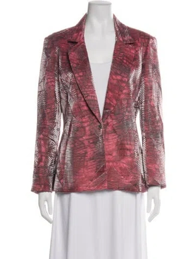 Pre-owned Joseph Ribkoff Patterned Blazer In Pink
