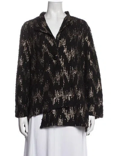 Pre-owned Joseph Ribkoff Patterned Evening Jacket In Black