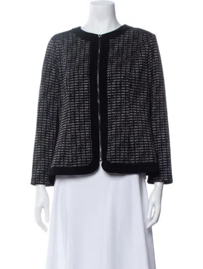 Pre-owned Joseph Ribkoff Patterned Jacket In Black