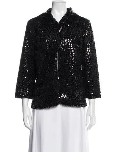 Pre-owned Joseph Ribkoff Patterned Jacket In Black
