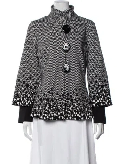 Pre-owned Joseph Ribkoff Patterned Jacket In Blue