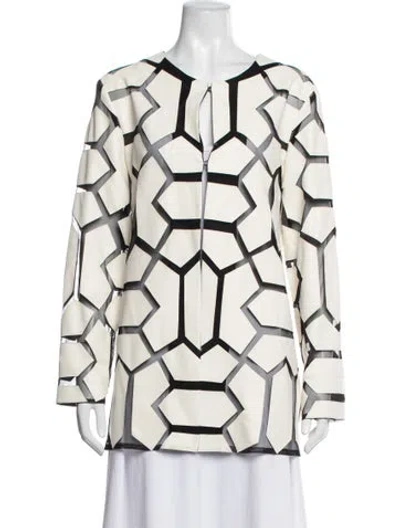 Pre-owned Joseph Ribkoff Patterned Jacket In Neutrals