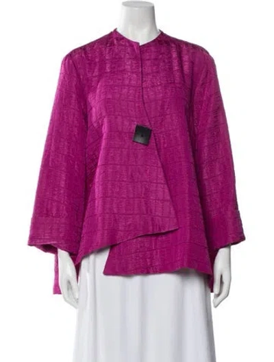Pre-owned Joseph Ribkoff Patterned Jacket In Pink/purple